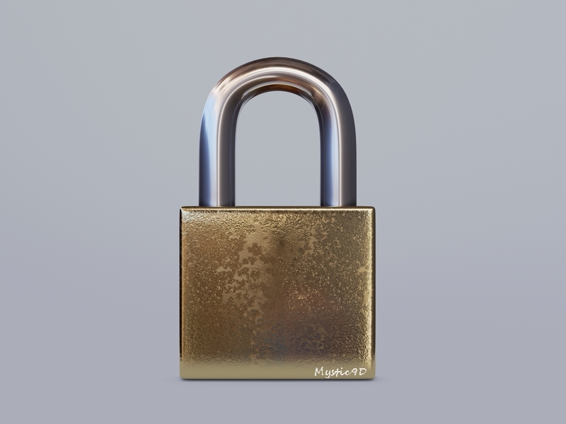 3d rendered lock isolated on whitenm.jpg