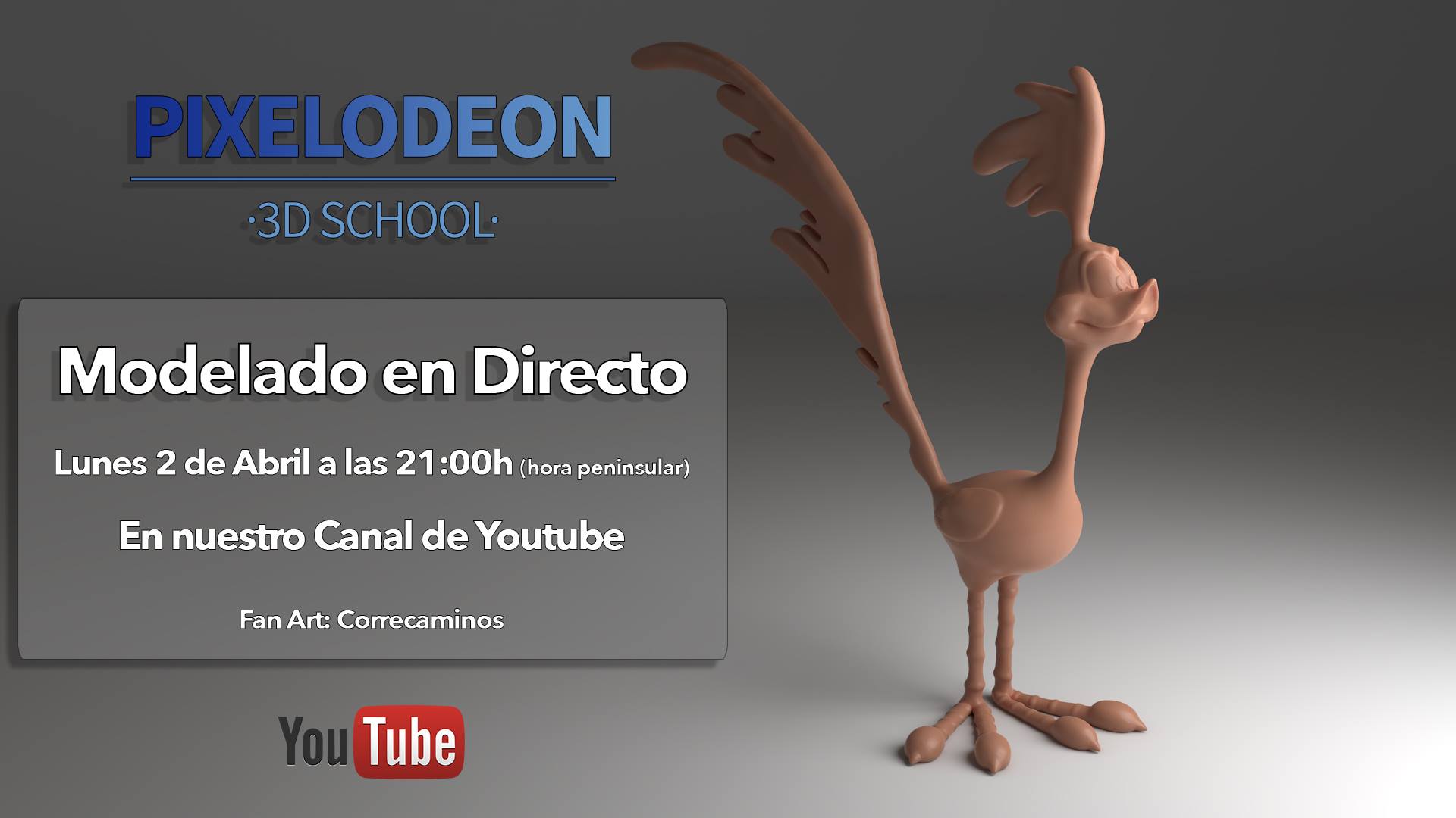 Modelado Fan-art Correcaminos Pixelodeon 3d School.jpg